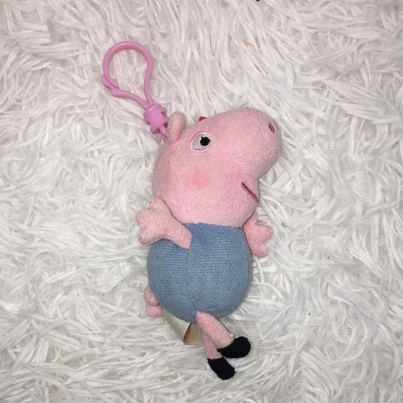 Kids TY Beanie Baby Keychain george pig PEPPA Pig Plush - Picture 1 of 4